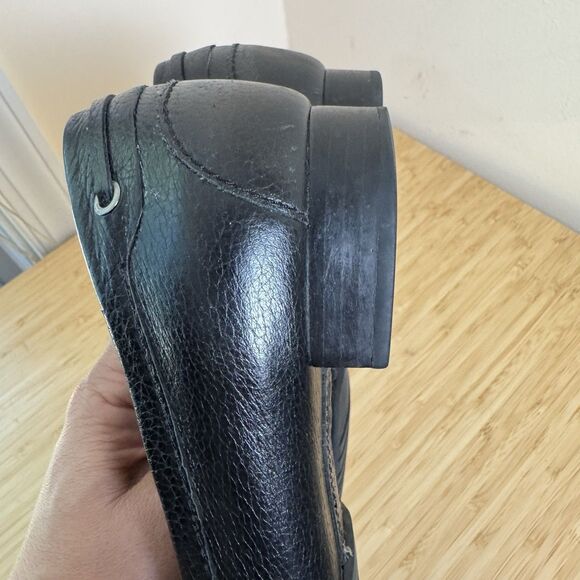 Talbots Black Leather Loafers Silver Rings Women’s Size 8B Walking Casual - Picture 10 of 10